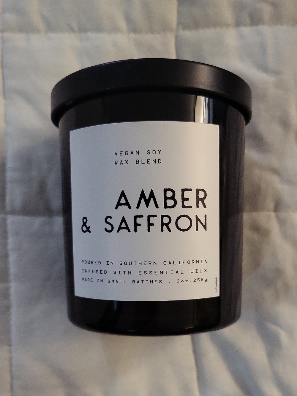 Amber & Saffron Vegan Soy Candle - Black